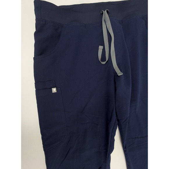 FIGS Technical Collection Scrub Pants Women's L Tall Navy Blue Drawstring - Picture 3 of 7